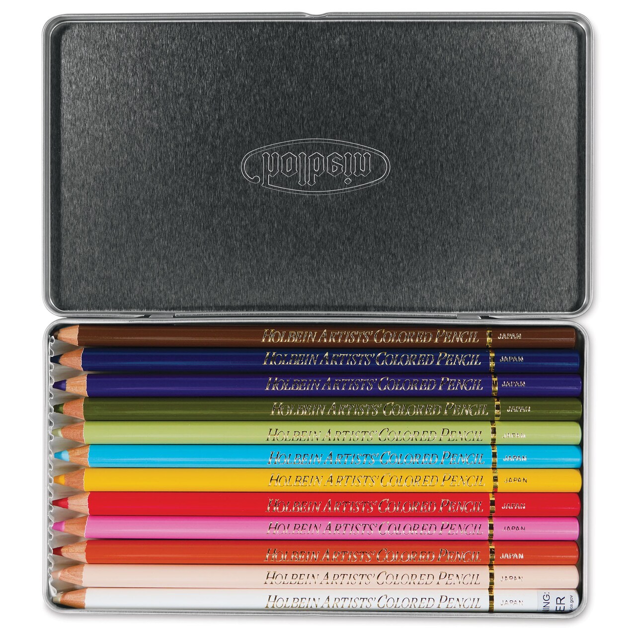 Holbein Artists' Colored Pencils - Set of 12, Tin Box, Portrait Tones